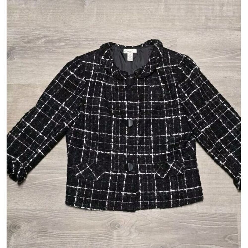 Kim Rogers‎ Women's Jacket Black and White Lined Jacket Size 10
